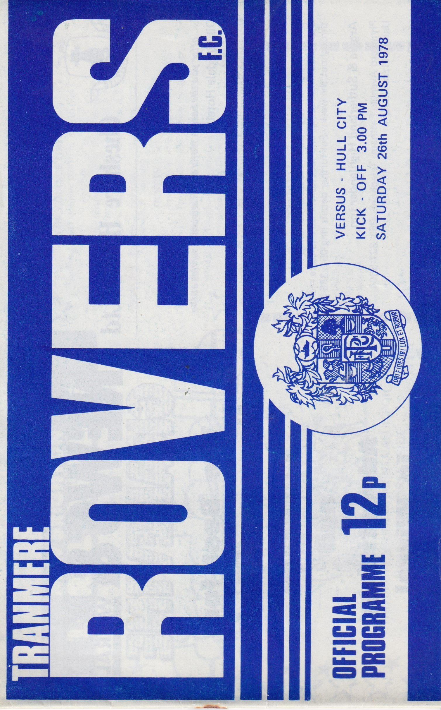 Tranmere Rovers v Hull City match programme